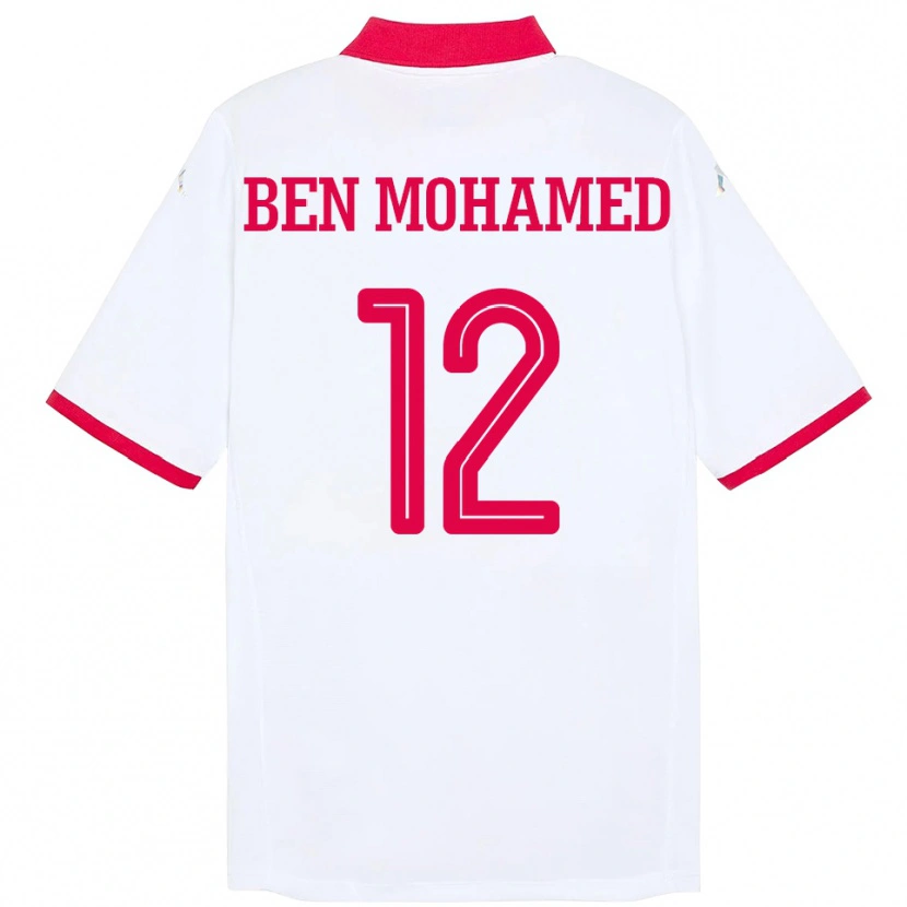 Danxen Dames Tunesië Ibtissem Ben Mohamed #12 Wit Uitshirt Uittenue 24-26 T-Shirt