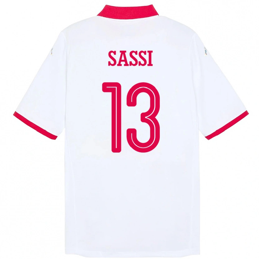 Danxen Dames Tunesië Ferjani Sassi #13 Wit Uitshirt Uittenue 24-26 T-Shirt