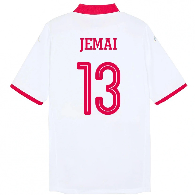 Danxen Dames Tunesië Yasmine Jemai #13 Wit Uitshirt Uittenue 24-26 T-Shirt