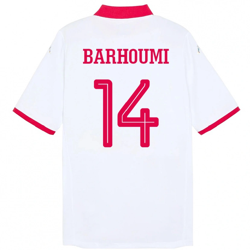 Danxen Dames Tunesië Salah Barhoumi #14 Wit Uitshirt Uittenue 24-26 T-Shirt
