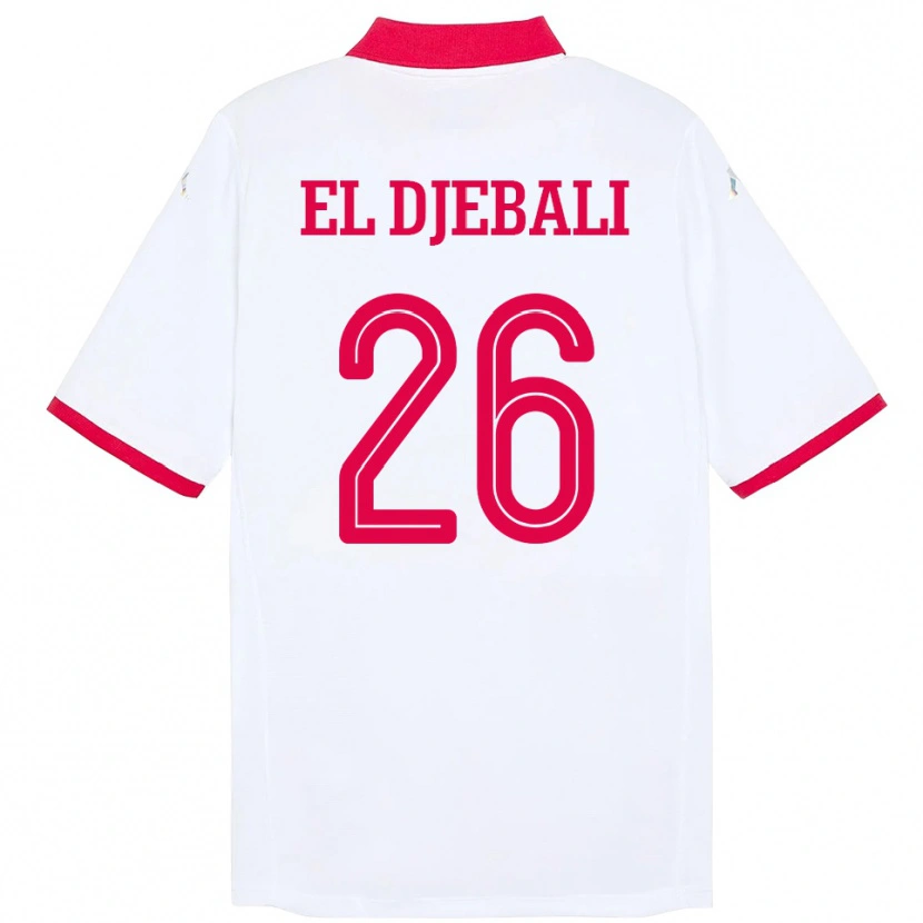 Danxen Dames Tunesië Chaim El Djebali #26 Wit Uitshirt Uittenue 24-26 T-Shirt