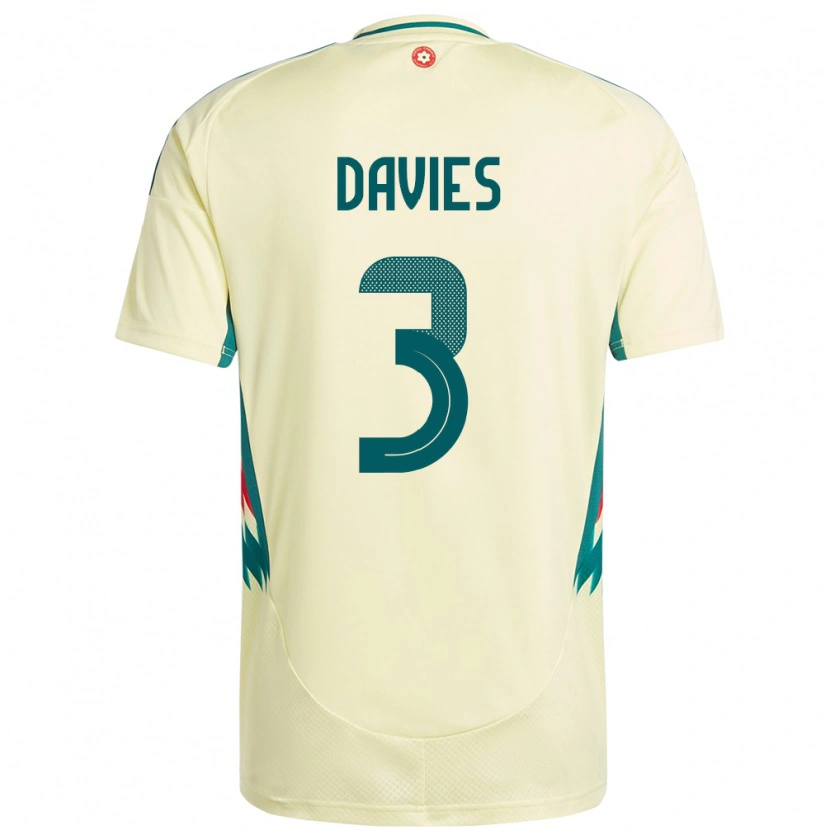 Danxen Dames Wales Mael Davies #3 Beige Geel Uitshirt Uittenue 24-26 T-Shirt
