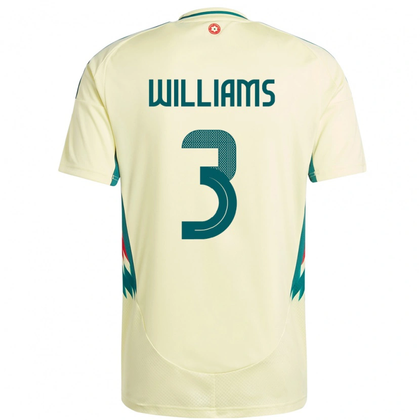 Danxen Dames Wales Zac Williams #3 Beige Geel Uitshirt Uittenue 24-26 T-Shirt