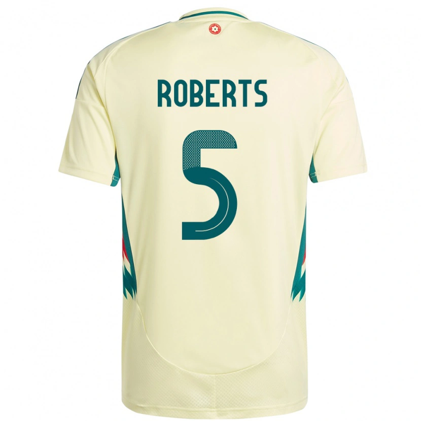 Danxen Dames Wales Rhiannon Roberts #5 Beige Geel Uitshirt Uittenue 24-26 T-Shirt