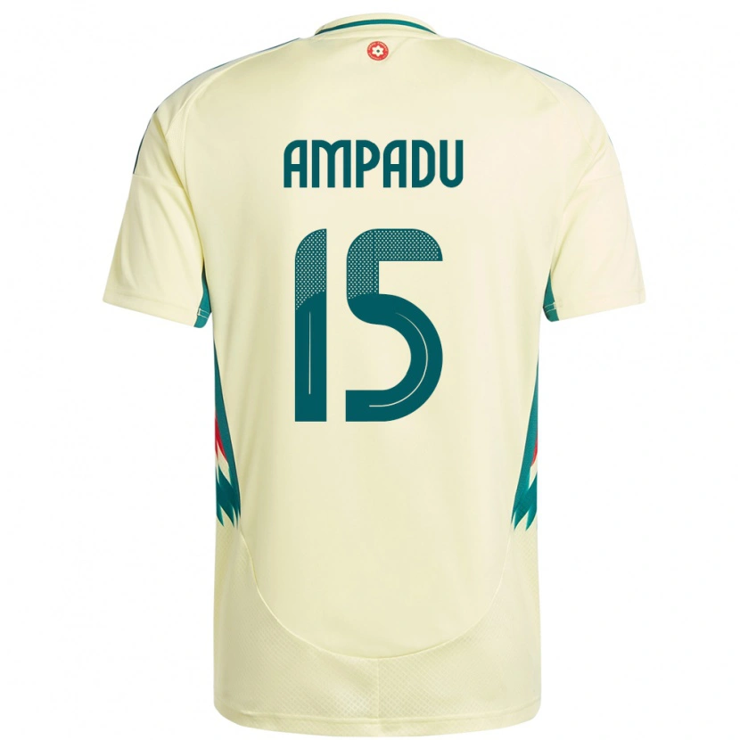 Danxen Dames Wales Ethan Ampadu #15 Beige Geel Uitshirt Uittenue 24-26 T-Shirt
