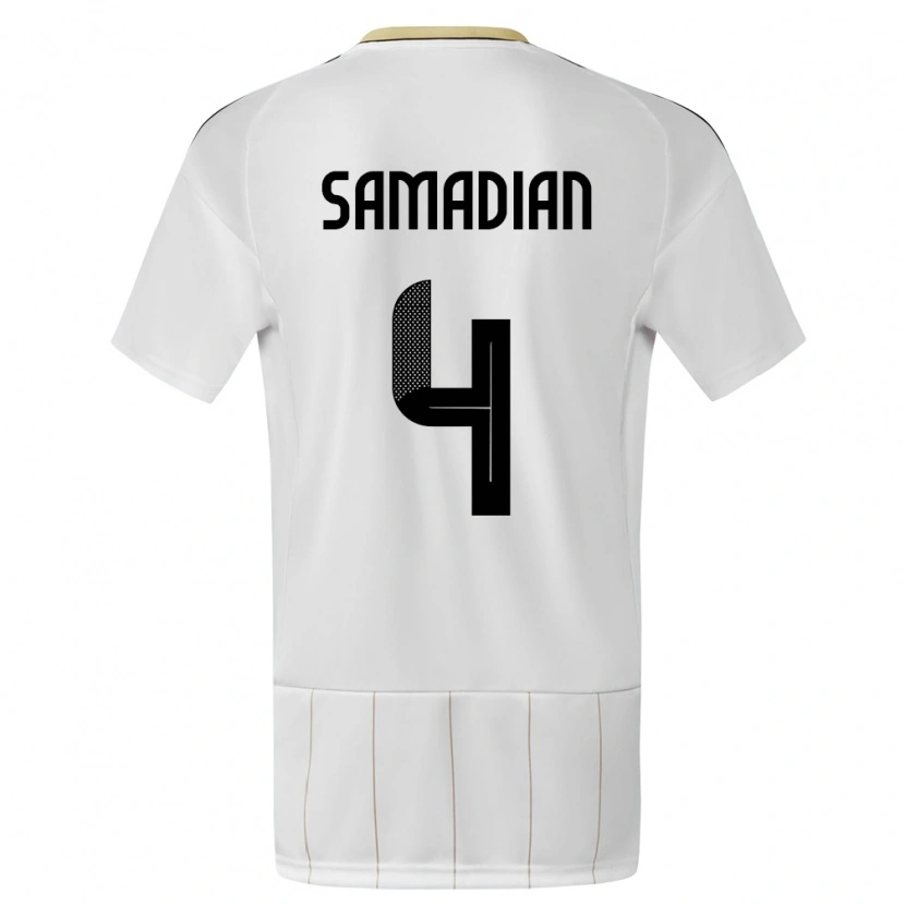 Danxen Dames Costa Rica Farbod Samadian #4 Wit Uitshirt Uittenue 24-26 T-Shirt