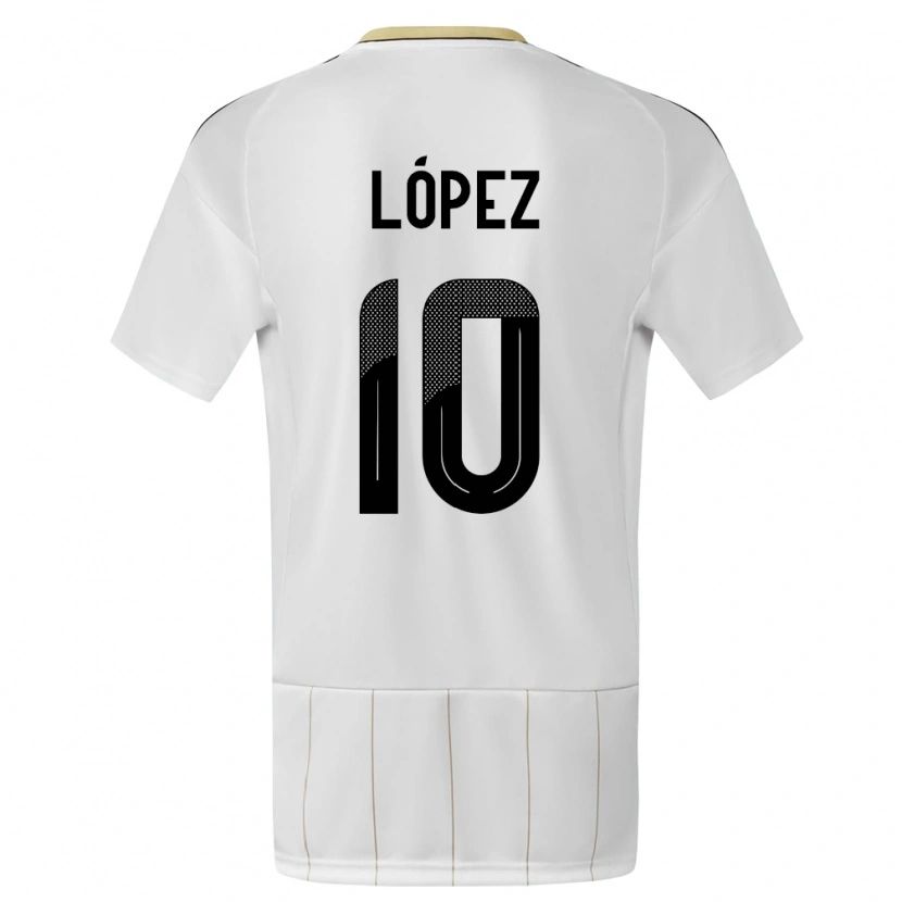 Danxen Dames Costa Rica Sebastián López #10 Wit Uitshirt Uittenue 24-26 T-Shirt
