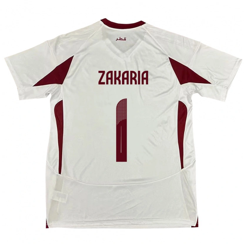 Danxen Dames Qatar Salah Zakaria #1 Wit Uitshirt Uittenue 24-26 T-Shirt