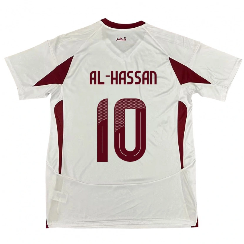 Danxen Dames Qatar Ibrahim Al-Hassan #10 Wit Uitshirt Uittenue 24-26 T-Shirt