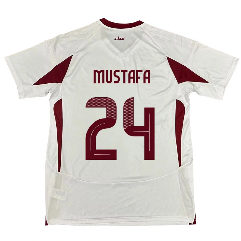Danxen Dames Qatar Mustafa Mashaal #24 Wit Uitshirt Uittenue 24-26 T-Shirt
