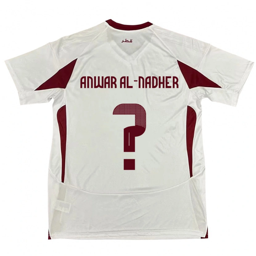 Danxen Dames Qatar Salman Anwar Al-Nadher #0 Wit Uitshirt Uittenue 24-26 T-Shirt