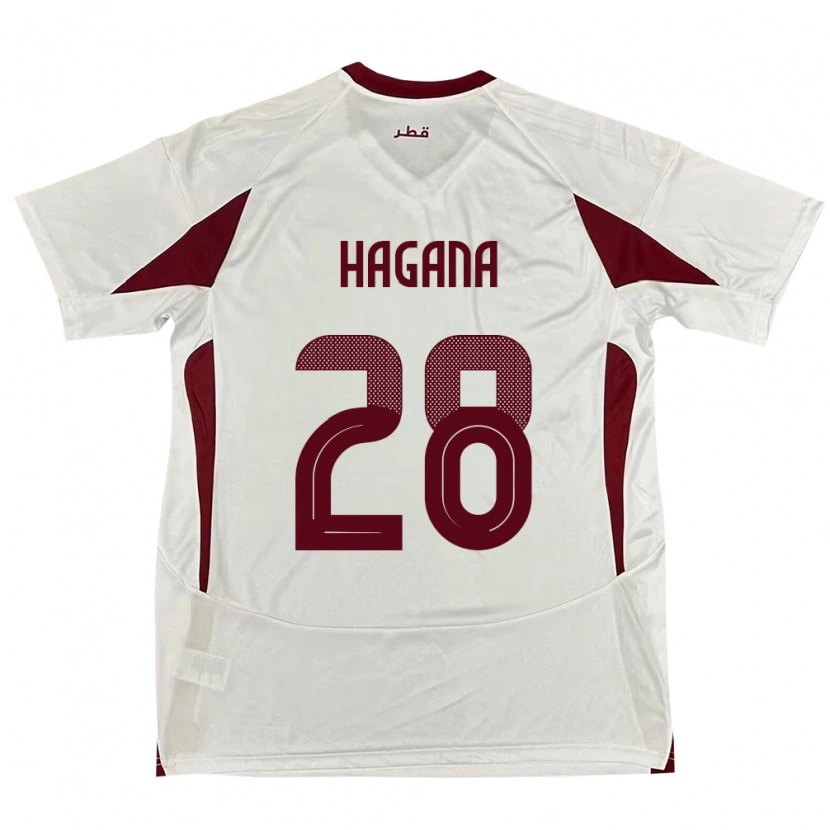 Danxen Dames Qatar Ahmed Hagana #28 Wit Uitshirt Uittenue 24-26 T-Shirt