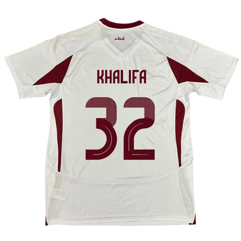 Danxen Dames Qatar Duana Khalifa #32 Wit Uitshirt Uittenue 24-26 T-Shirt