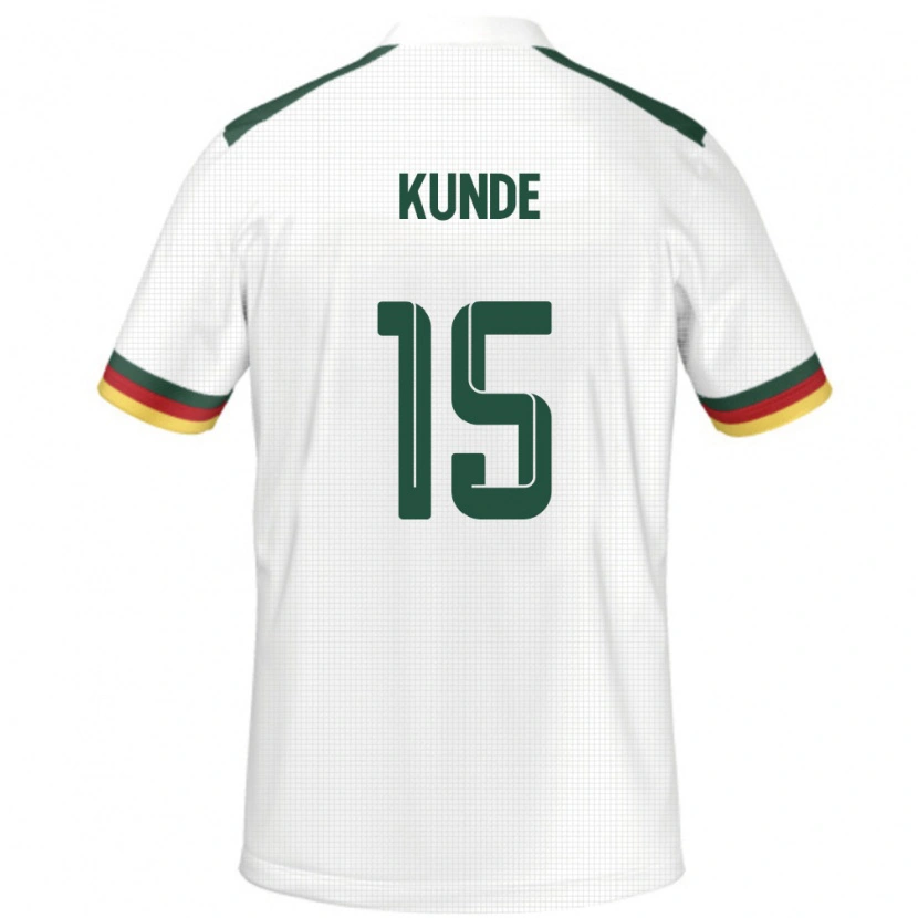 Danxen Dames Kameroen Pierre Kunde #15 Wit Uitshirt Uittenue 24-26 T-Shirt