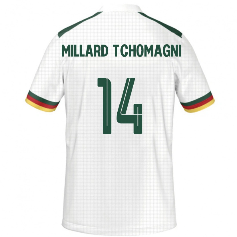 Danxen Dames Kameroen Samuel Millard Tchomagni #14 Wit Uitshirt Uittenue 24-26 T-Shirt