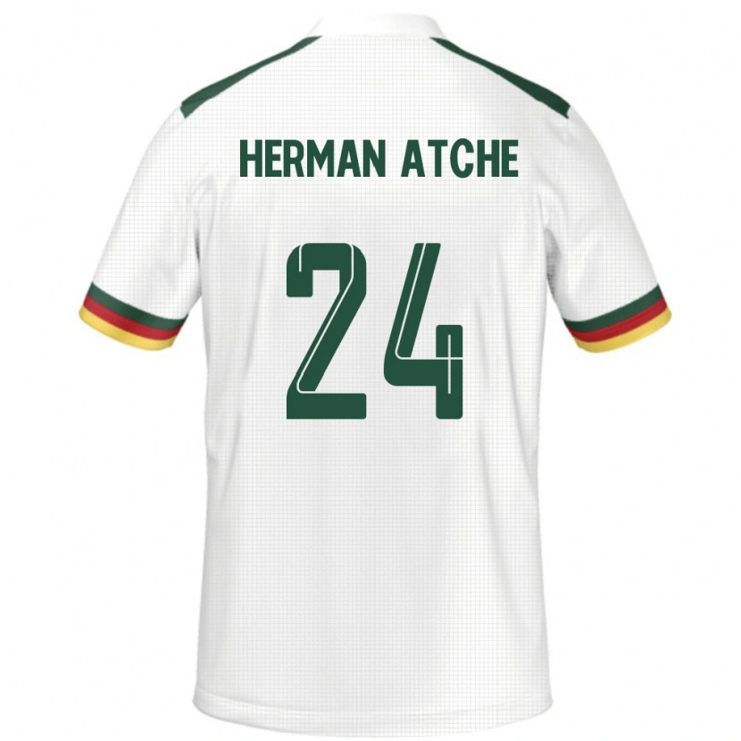 Danxen Dames Kameroen Miguel Herman Atche #24 Wit Uitshirt Uittenue 24-26 T-Shirt