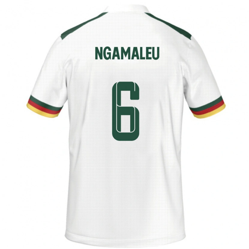 Danxen Dames Kameroen Nicolas Ngamaleu #6 Wit Uitshirt Uittenue 24-26 T-Shirt