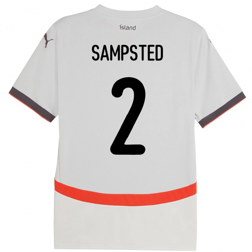 Danxen Dames Ijsland Alfons Sampsted #2 Wit Uitshirt Uittenue 24-26 T-Shirt