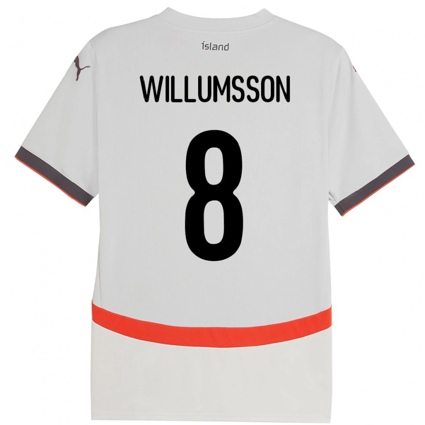 Danxen Dames Ijsland Brynjólfur Andersen Willumsson #8 Wit Uitshirt Uittenue 24-26 T-Shirt