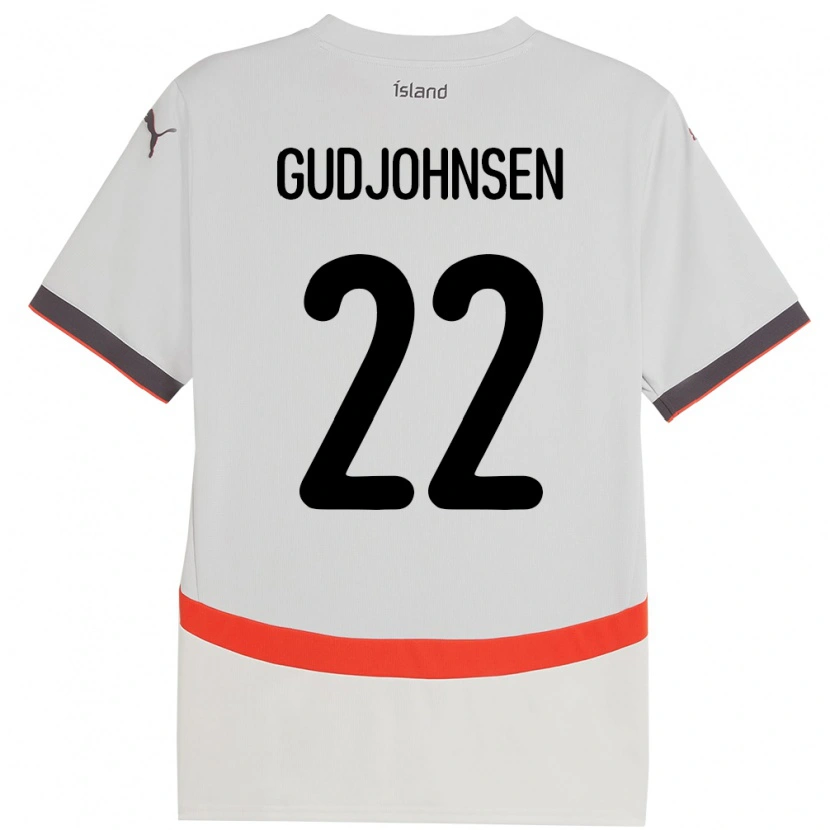 Danxen Dames Ijsland Andri Gudjohnsen #22 Wit Uitshirt Uittenue 24-26 T-Shirt