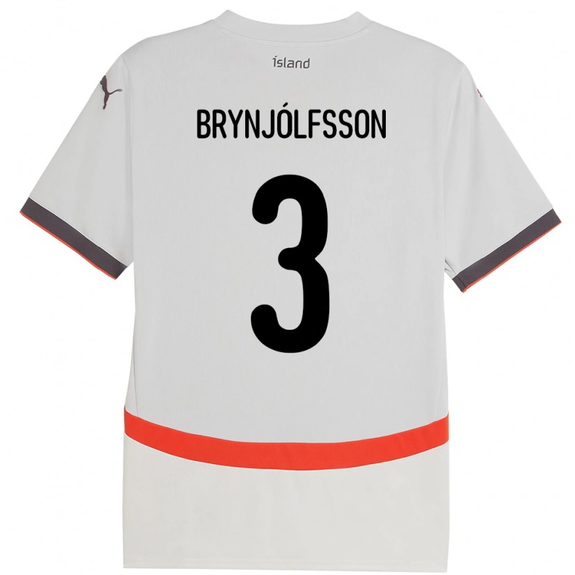 Danxen Dames Ijsland Bjarni Gudjón Brynjólfsson #3 Wit Uitshirt Uittenue 24-26 T-Shirt