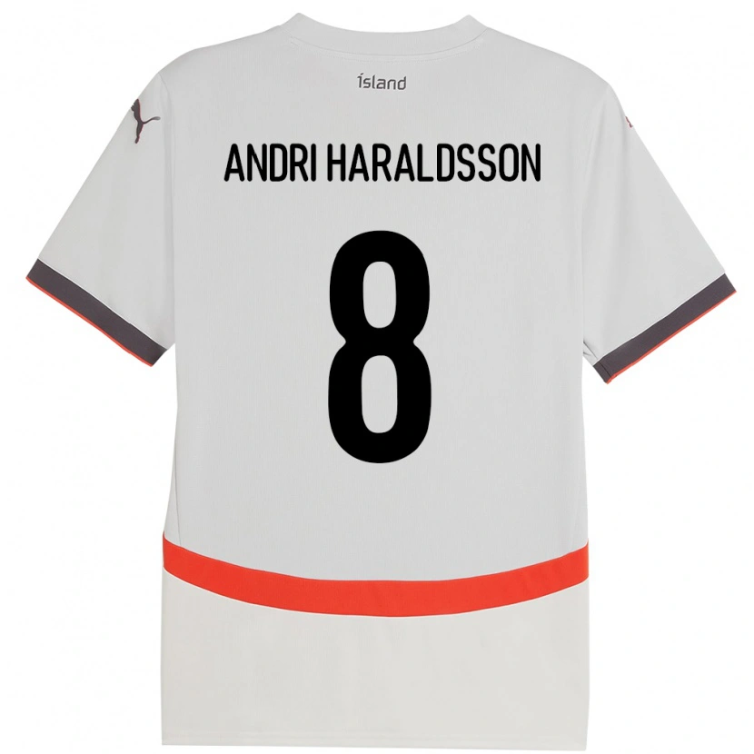 Danxen Dames Ijsland Haukur Andri Haraldsson #8 Wit Uitshirt Uittenue 24-26 T-Shirt