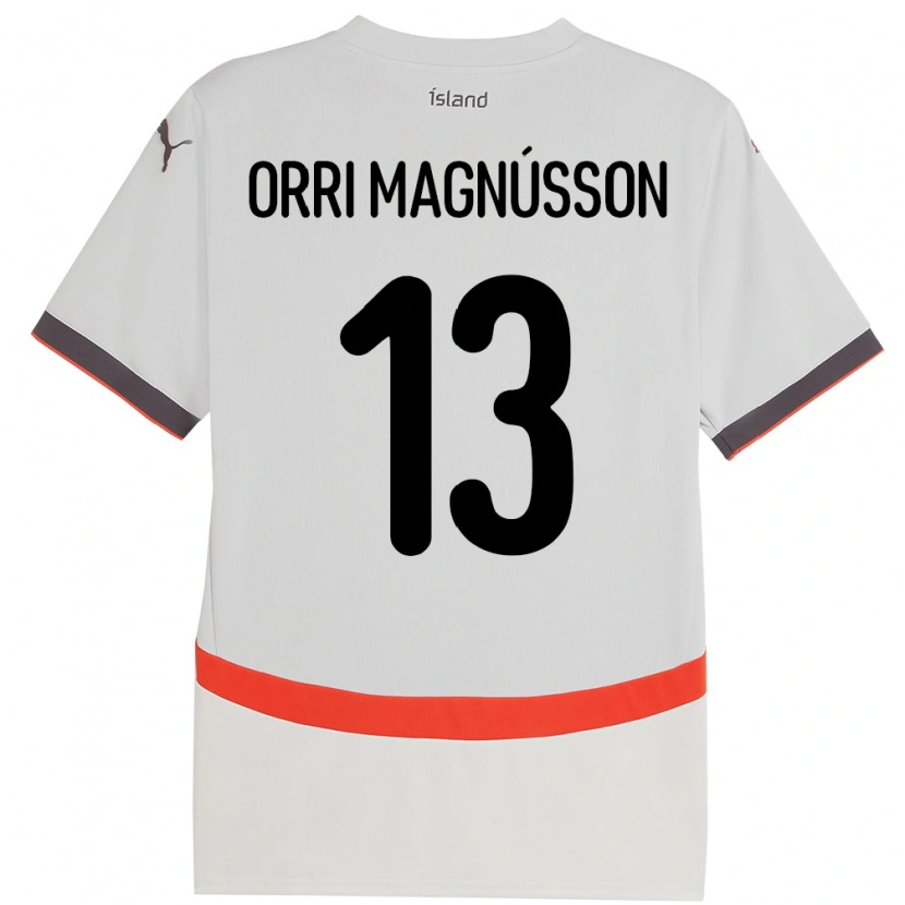 Danxen Dames Ijsland Ásgeir Orri Magnússon #13 Wit Uitshirt Uittenue 24-26 T-Shirt
