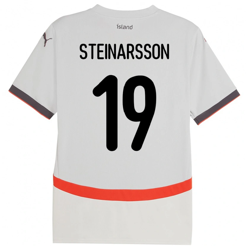 Danxen Dames Ijsland Ásgeir Steinn Steinarsson #19 Wit Uitshirt Uittenue 24-26 T-Shirt
