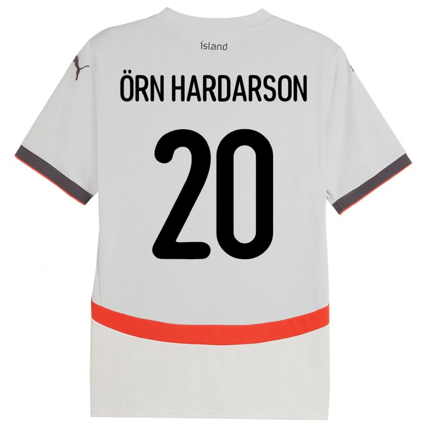 Danxen Dames Ijsland Sesar Örn Hardarson #20 Wit Uitshirt Uittenue 24-26 T-Shirt