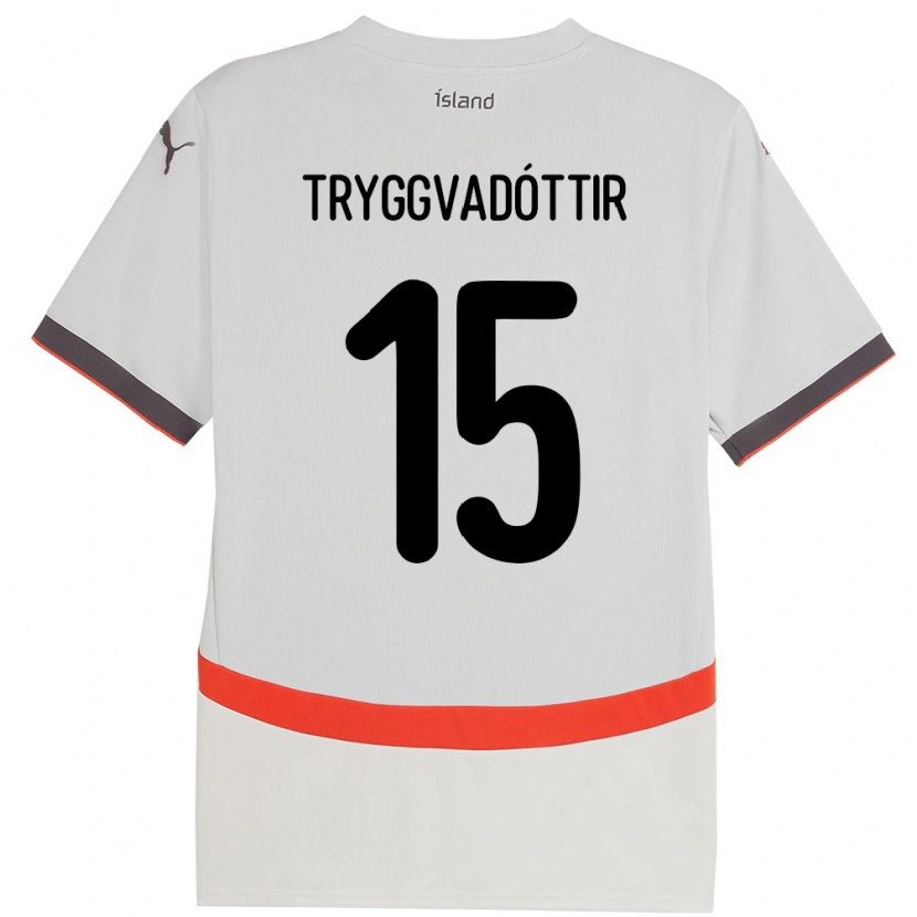 Danxen Dames Ijsland Katla Tryggvadóttir #15 Wit Uitshirt Uittenue 24-26 T-Shirt