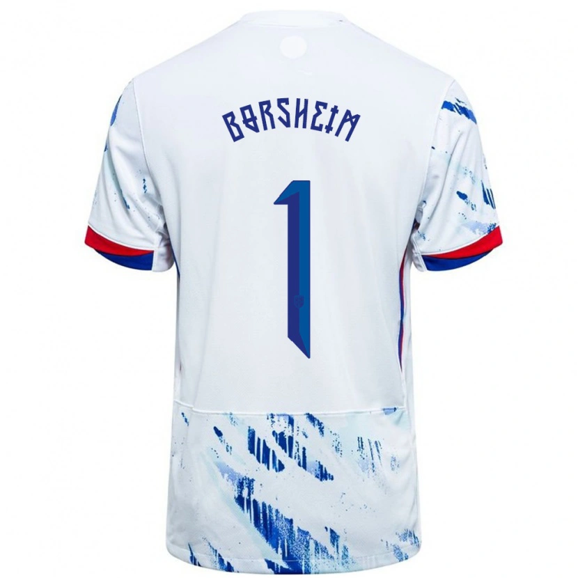 Danxen Dames Noorwegen Martin Børsheim #1 Wit Blauw Uitshirt Uittenue 24-26 T-Shirt