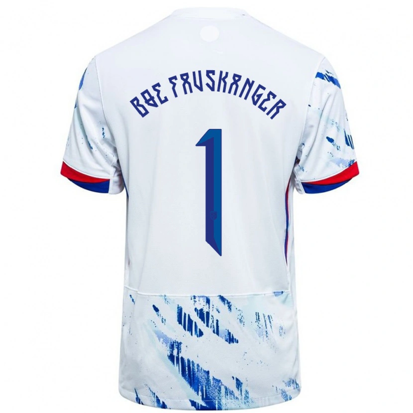 Danxen Dames Noorwegen Einar Bøe Fauskanger #1 Wit Blauw Uitshirt Uittenue 24-26 T-Shirt