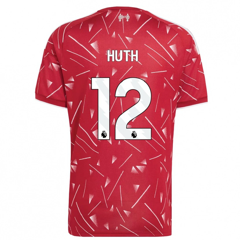 Danxen Dames Charlie Huth #12 Wit Rood Thuisshirt Thuistenue 2026/27 T-Shirt