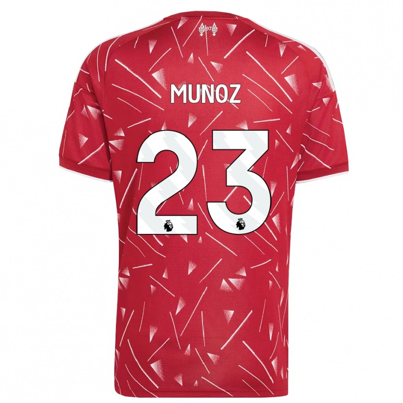 Danxen Dames Víctor Muñoz #23 Wit Rood Thuisshirt Thuistenue 2026/27 T-Shirt