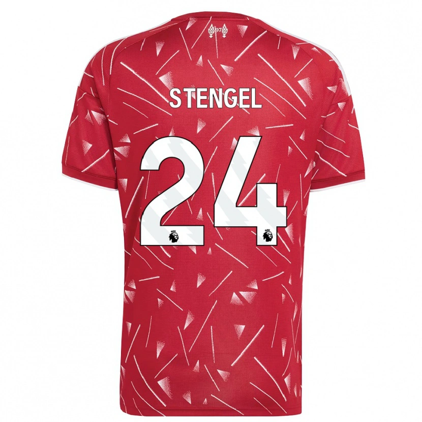 Danxen Dames Katie Stengel #24 Wit Rood Thuisshirt Thuistenue 2026/27 T-Shirt