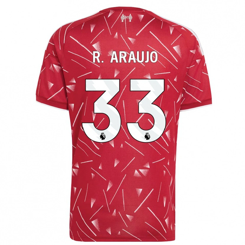 Danxen Dames Ronald Araujo #33 Wit Rood Thuisshirt Thuistenue 2026/27 T-Shirt