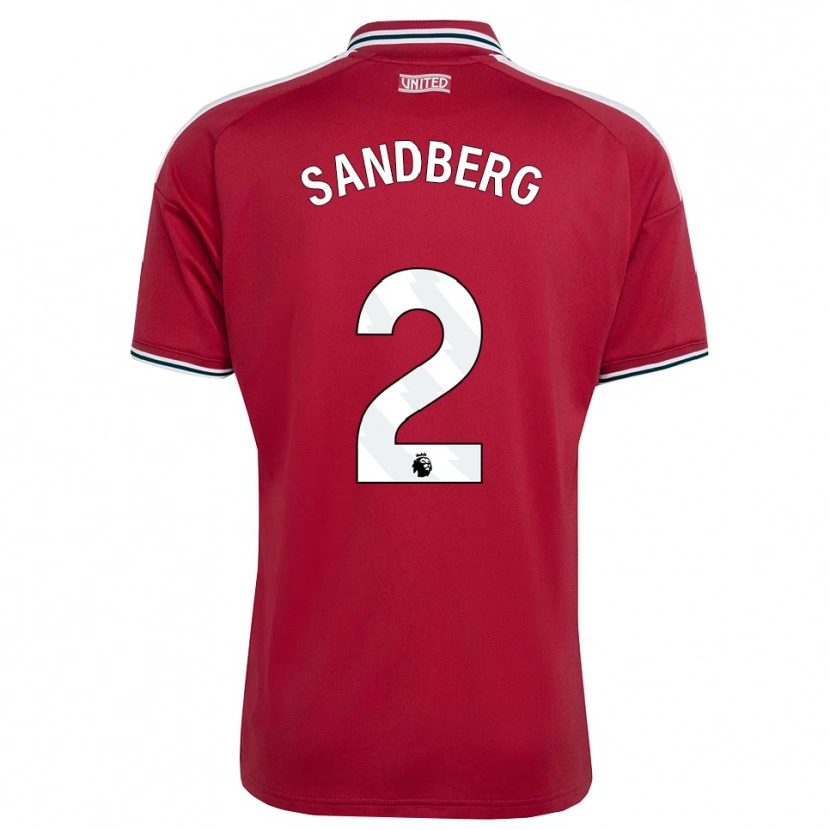 Danxen Dames Anna Sandberg #2 Rood Geel Wit Thuisshirt Thuistenue 2026/27 T-Shirt