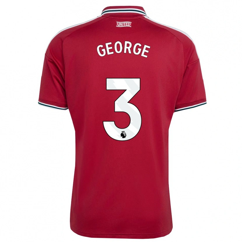 Danxen Dames Gabby George #3 Rood Geel Wit Thuisshirt Thuistenue 2026/27 T-Shirt