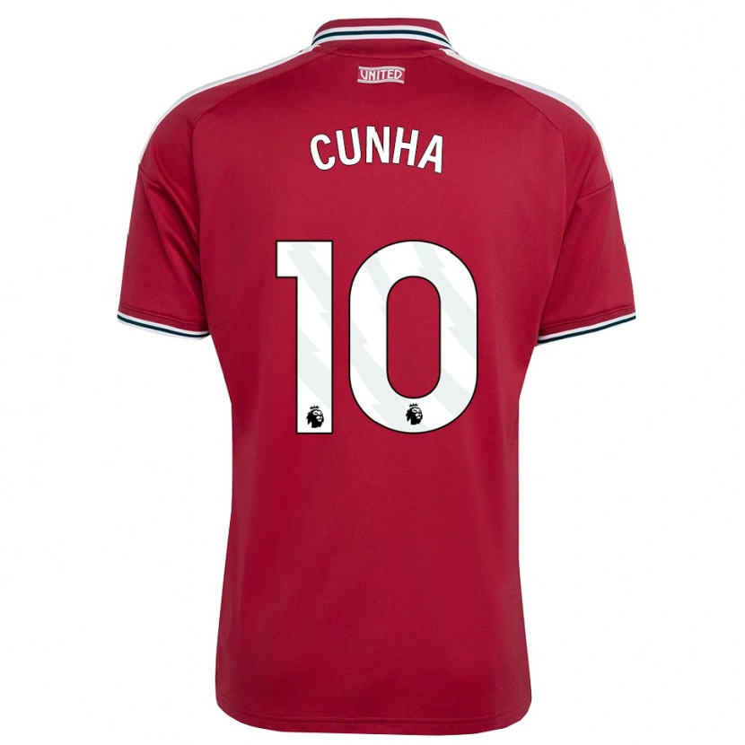 Danxen Dames Matheus Cunha #10 Rood Geel Wit Thuisshirt Thuistenue 2026/27 T-Shirt
