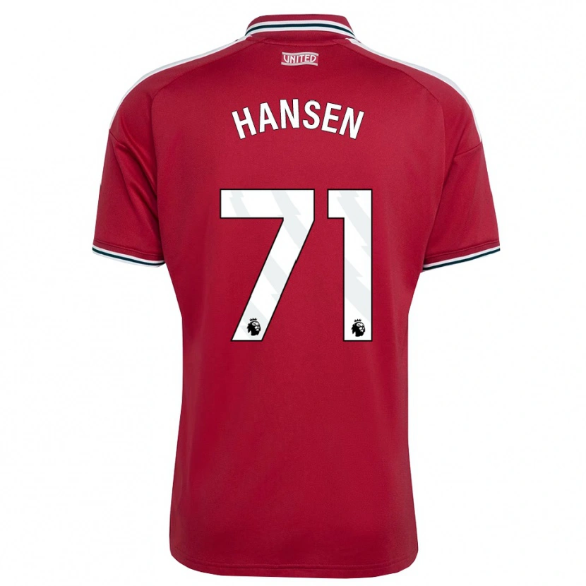 Danxen Dames Isak Hansen-Aaroen #71 Rood Geel Wit Thuisshirt Thuistenue 2026/27 T-Shirt