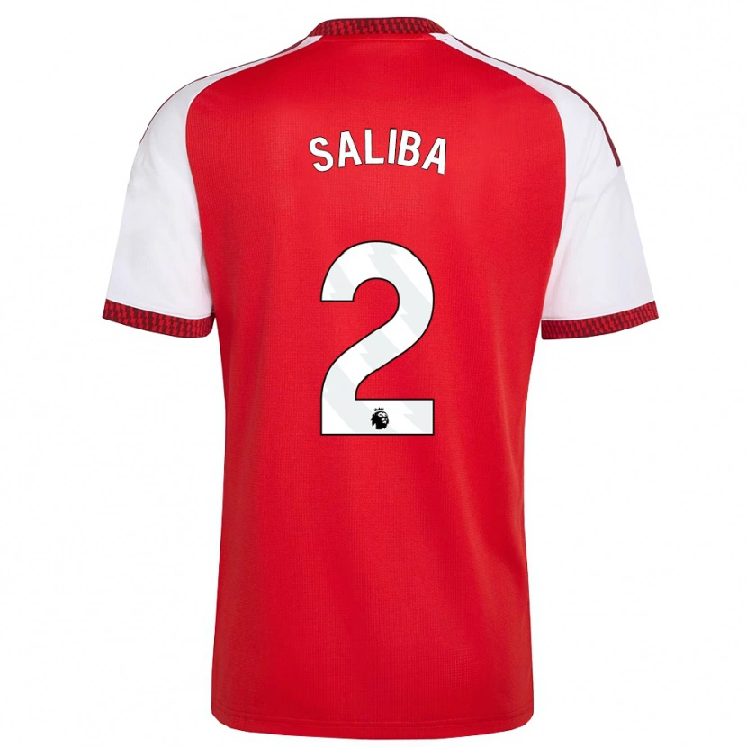 Danxen Dames William Saliba #2 Rood Wit Zwart Thuisshirt Thuistenue 2026/27 T-Shirt