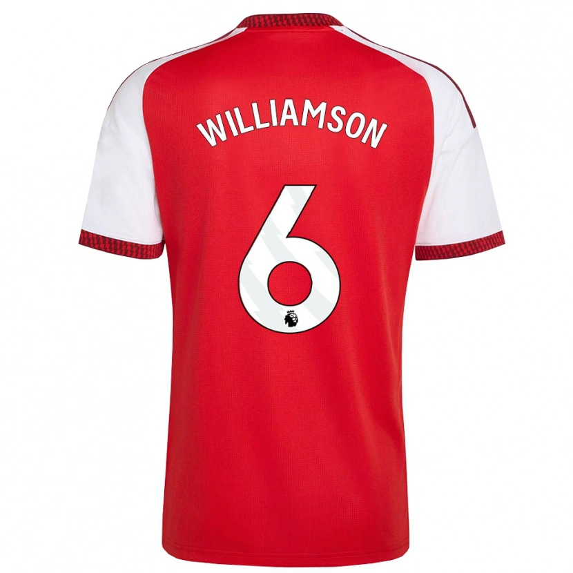 Danxen Dames Leah Williamson #6 Rood Wit Zwart Thuisshirt Thuistenue 2026/27 T-Shirt