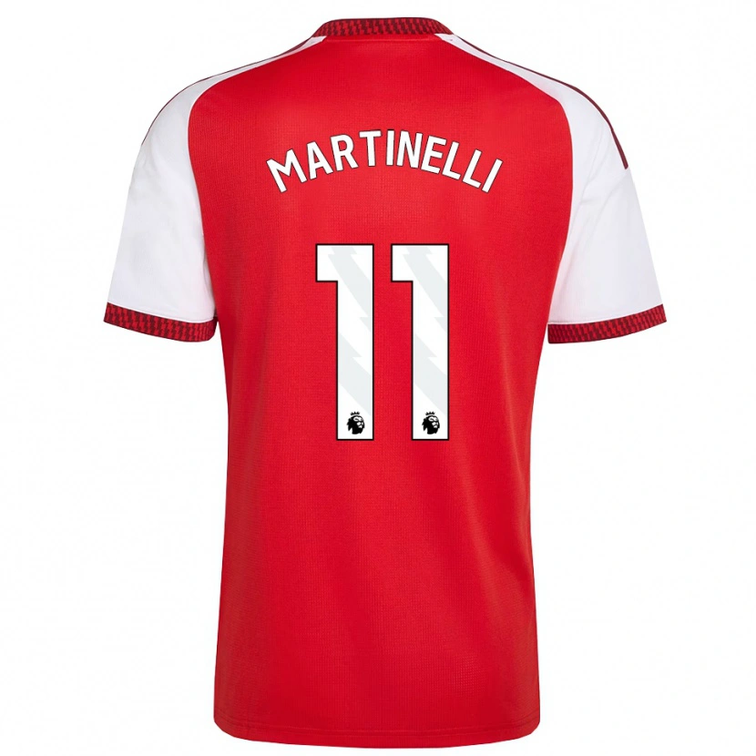 Danxen Dames Gabriel Martinelli #11 Rood Wit Zwart Thuisshirt Thuistenue 2026/27 T-Shirt