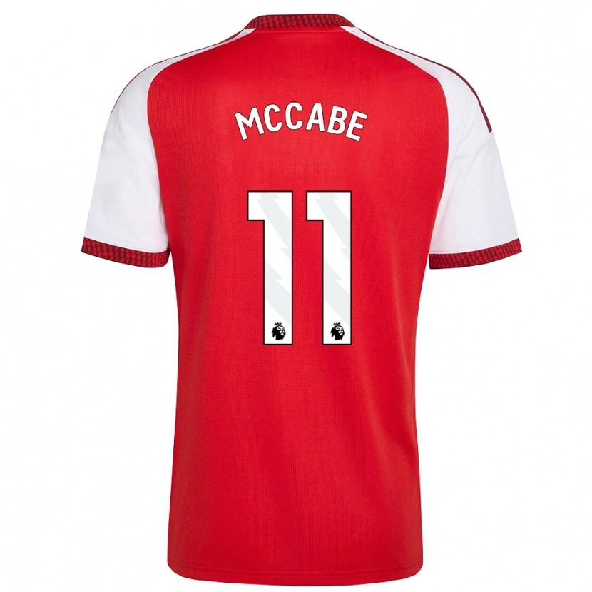 Danxen Dames Katie Mccabe #11 Rood Wit Zwart Thuisshirt Thuistenue 2026/27 T-Shirt