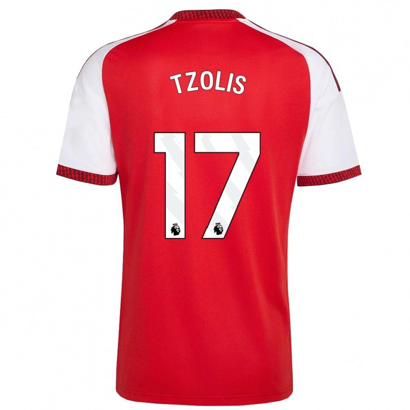 Danxen Dames Christos Tzolis #17 Rood Wit Zwart Thuisshirt Thuistenue 2026/27 T-Shirt