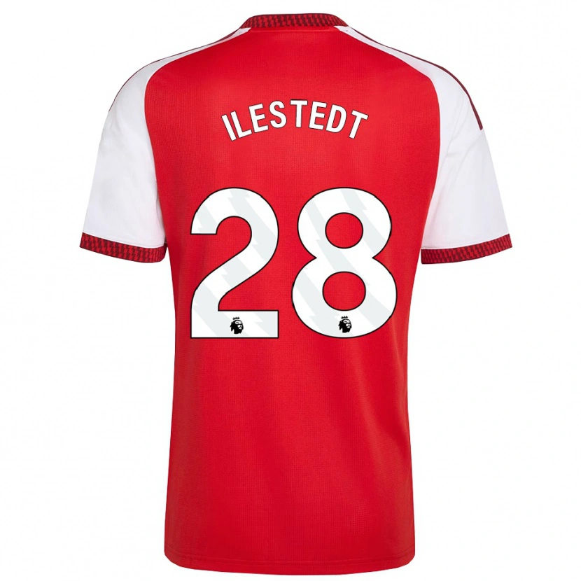 Danxen Dames Amanda Ilestedt #28 Rood Wit Zwart Thuisshirt Thuistenue 2026/27 T-Shirt