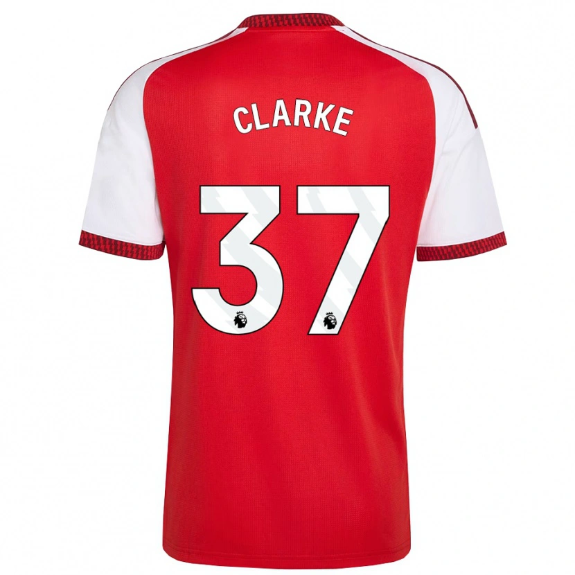 Danxen Dames Brayden Clarke #37 Rood Wit Zwart Thuisshirt Thuistenue 2026/27 T-Shirt