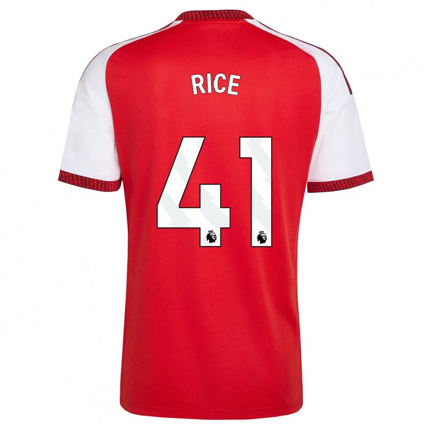 Danxen Dames Declan Rice #41 Rood Wit Zwart Thuisshirt Thuistenue 2026/27 T-Shirt