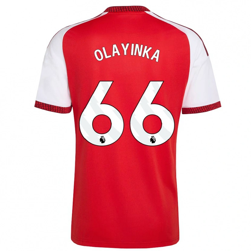 Danxen Dames James Olayinka #66 Rood Wit Zwart Thuisshirt Thuistenue 2026/27 T-Shirt