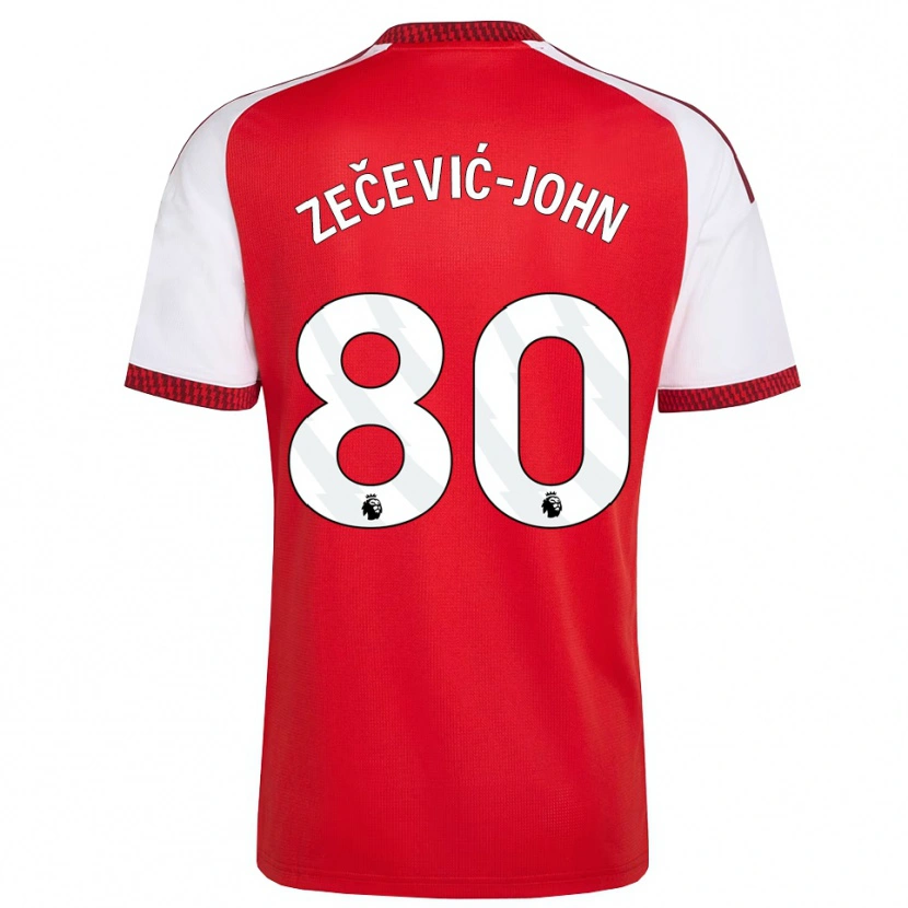 Danxen Dames Louis Zečević-John #80 Rood Wit Zwart Thuisshirt Thuistenue 2026/27 T-Shirt